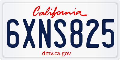 CA license plate 6XNS825