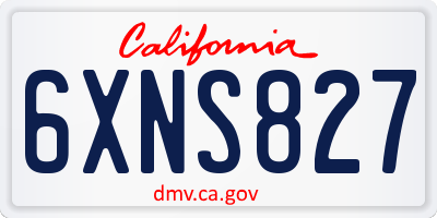 CA license plate 6XNS827