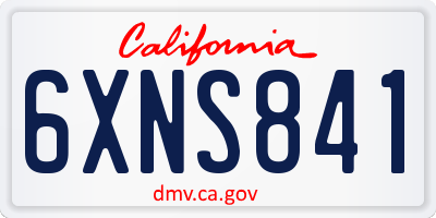 CA license plate 6XNS841