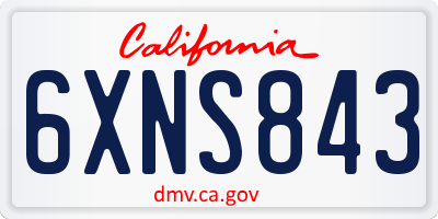 CA license plate 6XNS843