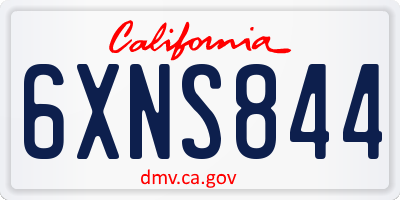 CA license plate 6XNS844