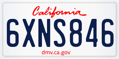CA license plate 6XNS846