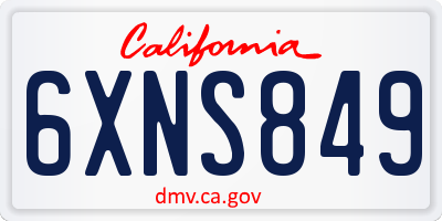CA license plate 6XNS849