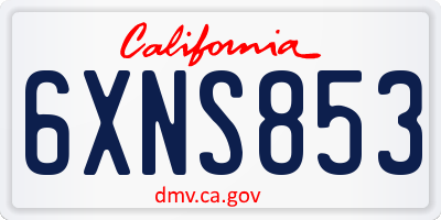 CA license plate 6XNS853