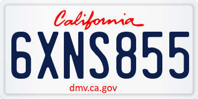 CA license plate 6XNS855