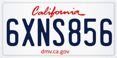 CA license plate 6XNS856