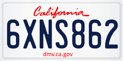 CA license plate 6XNS862
