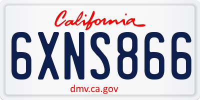 CA license plate 6XNS866