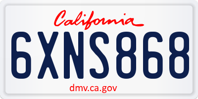 CA license plate 6XNS868