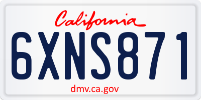 CA license plate 6XNS871