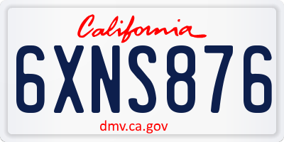 CA license plate 6XNS876