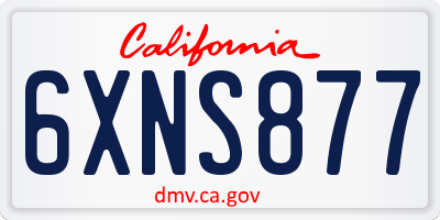 CA license plate 6XNS877