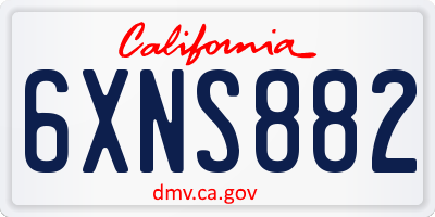 CA license plate 6XNS882