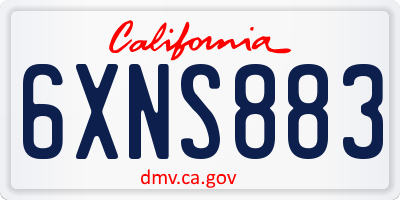 CA license plate 6XNS883