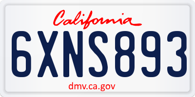 CA license plate 6XNS893