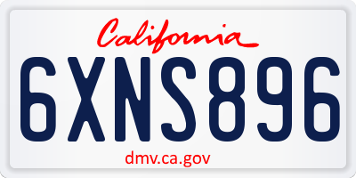 CA license plate 6XNS896