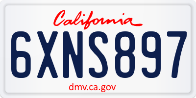 CA license plate 6XNS897
