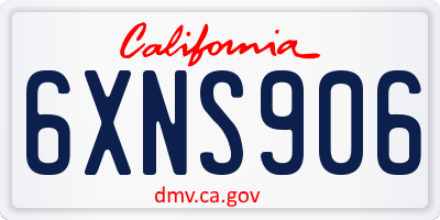 CA license plate 6XNS906