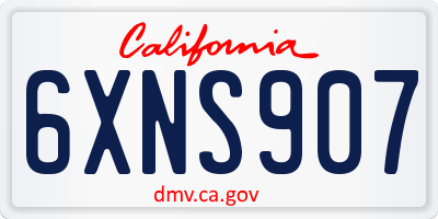 CA license plate 6XNS907