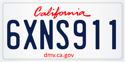 CA license plate 6XNS911