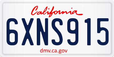 CA license plate 6XNS915