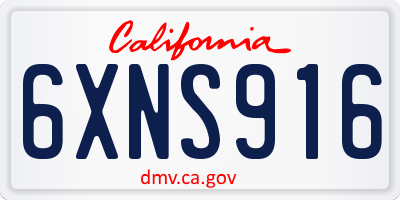 CA license plate 6XNS916