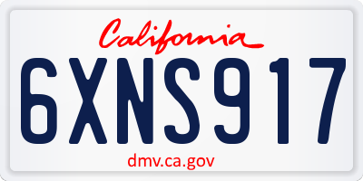 CA license plate 6XNS917