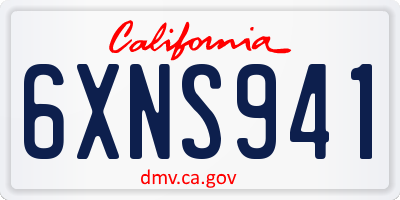 CA license plate 6XNS941