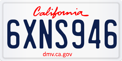 CA license plate 6XNS946
