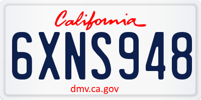 CA license plate 6XNS948