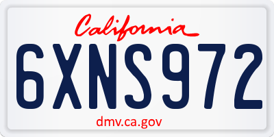 CA license plate 6XNS972