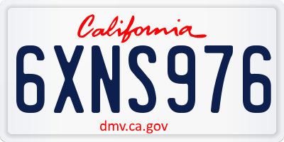 CA license plate 6XNS976