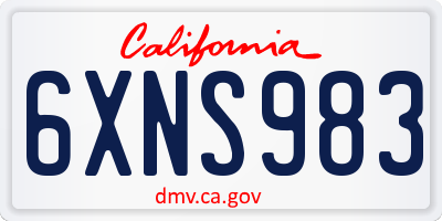 CA license plate 6XNS983