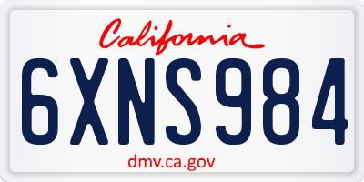 CA license plate 6XNS984