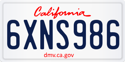 CA license plate 6XNS986