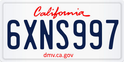 CA license plate 6XNS997