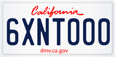 CA license plate 6XNT000