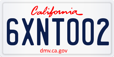 CA license plate 6XNT002
