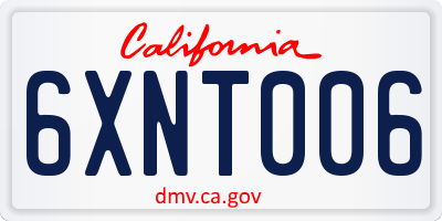 CA license plate 6XNT006