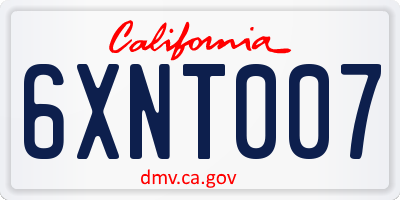 CA license plate 6XNT007