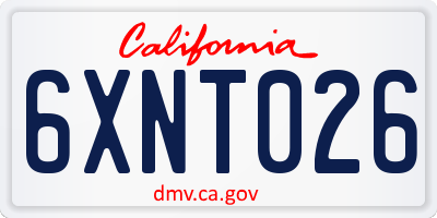 CA license plate 6XNT026