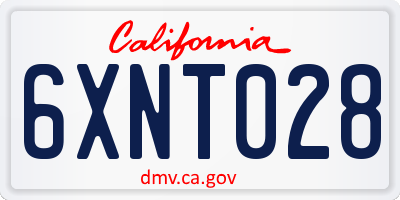CA license plate 6XNT028