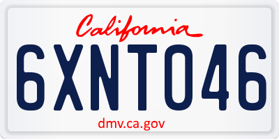 CA license plate 6XNT046