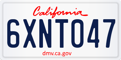 CA license plate 6XNT047