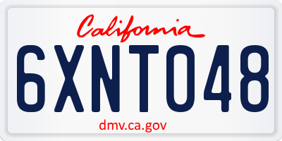 CA license plate 6XNT048