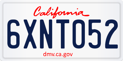 CA license plate 6XNT052