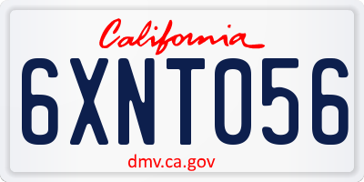 CA license plate 6XNT056
