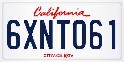 CA license plate 6XNT061