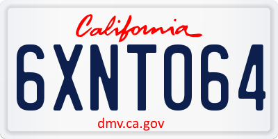 CA license plate 6XNT064