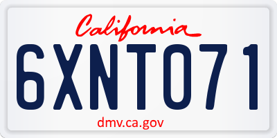 CA license plate 6XNT071